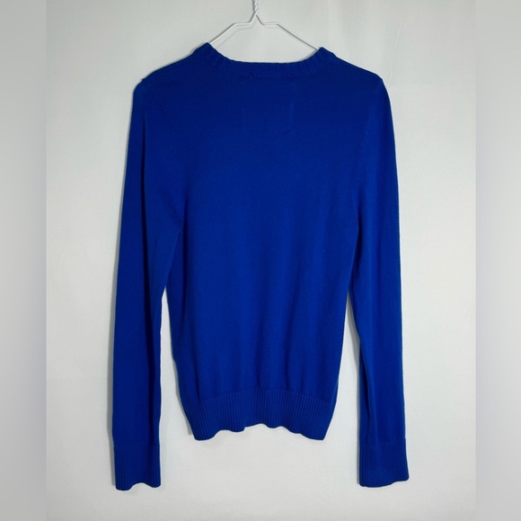 Abercrombie & Fitch Men's Blue Cashmere Blend Muscle V-Neck Sweater - Small - Picture 2 of 10